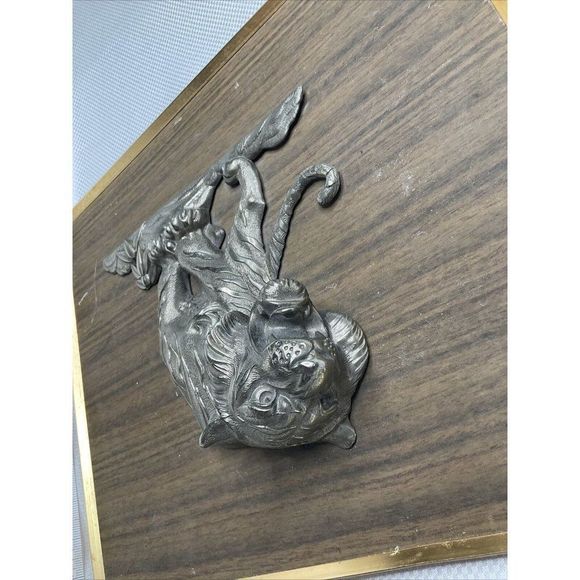 VINTAGE Pewter 3D Mounted Gold Tone Tiger on a fra - Picture 8 of 10